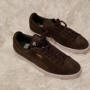 puma suede olive green
